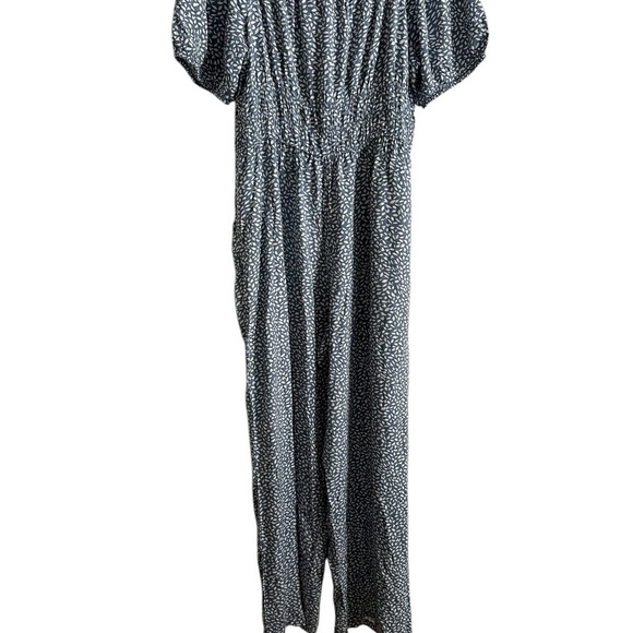 Sincerely Jules Blue White Leaf Print Off Shoulder Jumpsuit Size XL - Picture 16 of 17